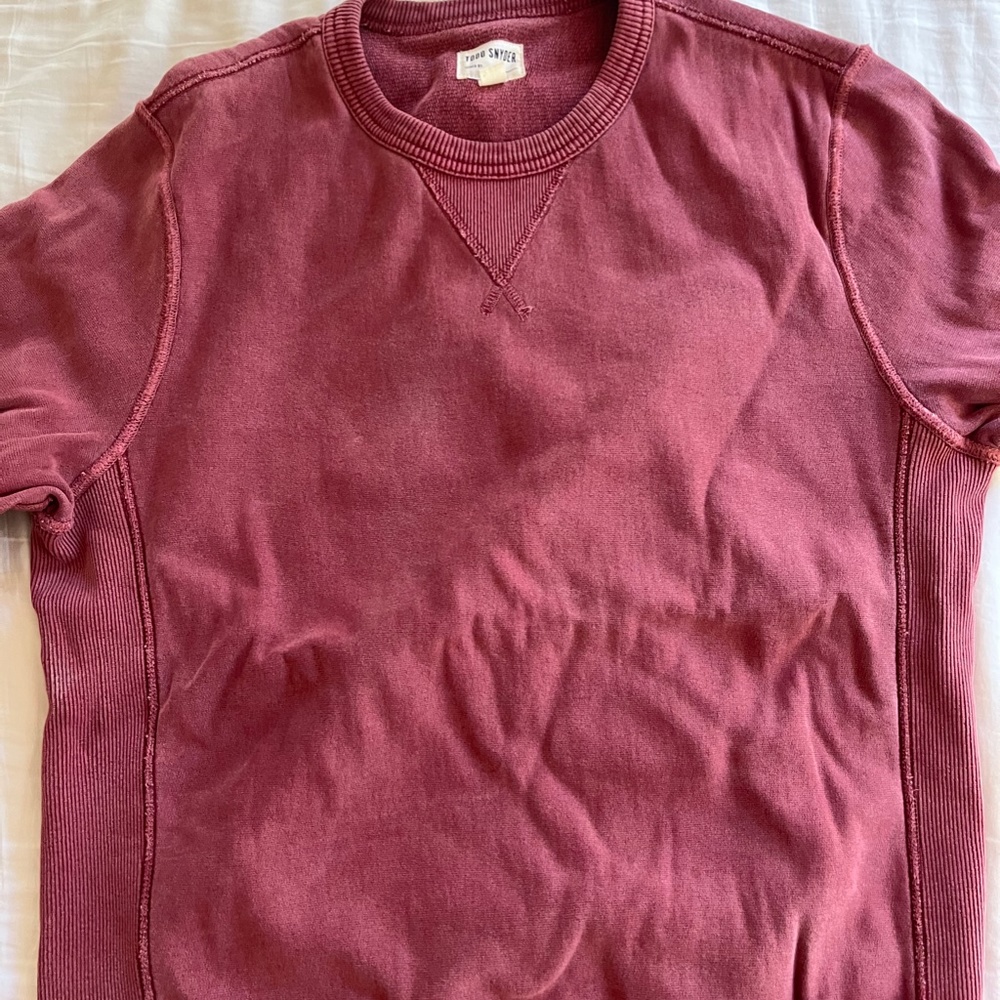 Todd Snyder GARMENT DYED CREW SWEATSHIRT New Without Tags Copper Clay